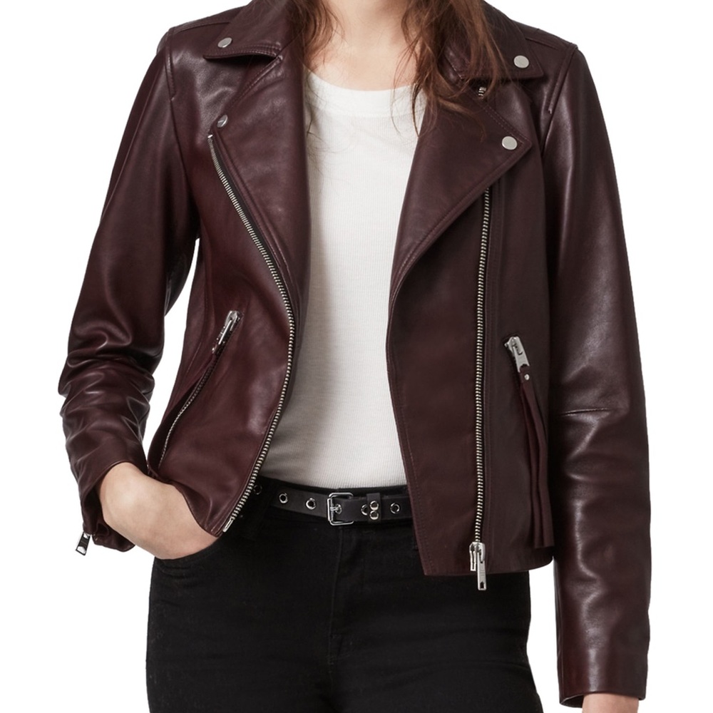 Allsaints dalby leather biker jacket
